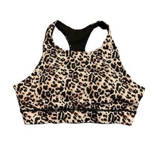 Cheetah print sports bra.